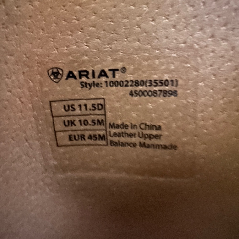 Ariat All Day Cushioning mens boots. 11.5 D. Black . Leather upper - Picture 7 of 12